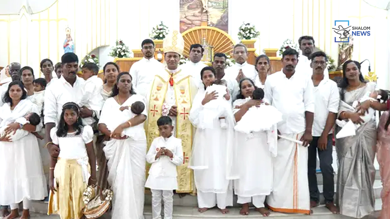 Bishop Christudas baptized seven children