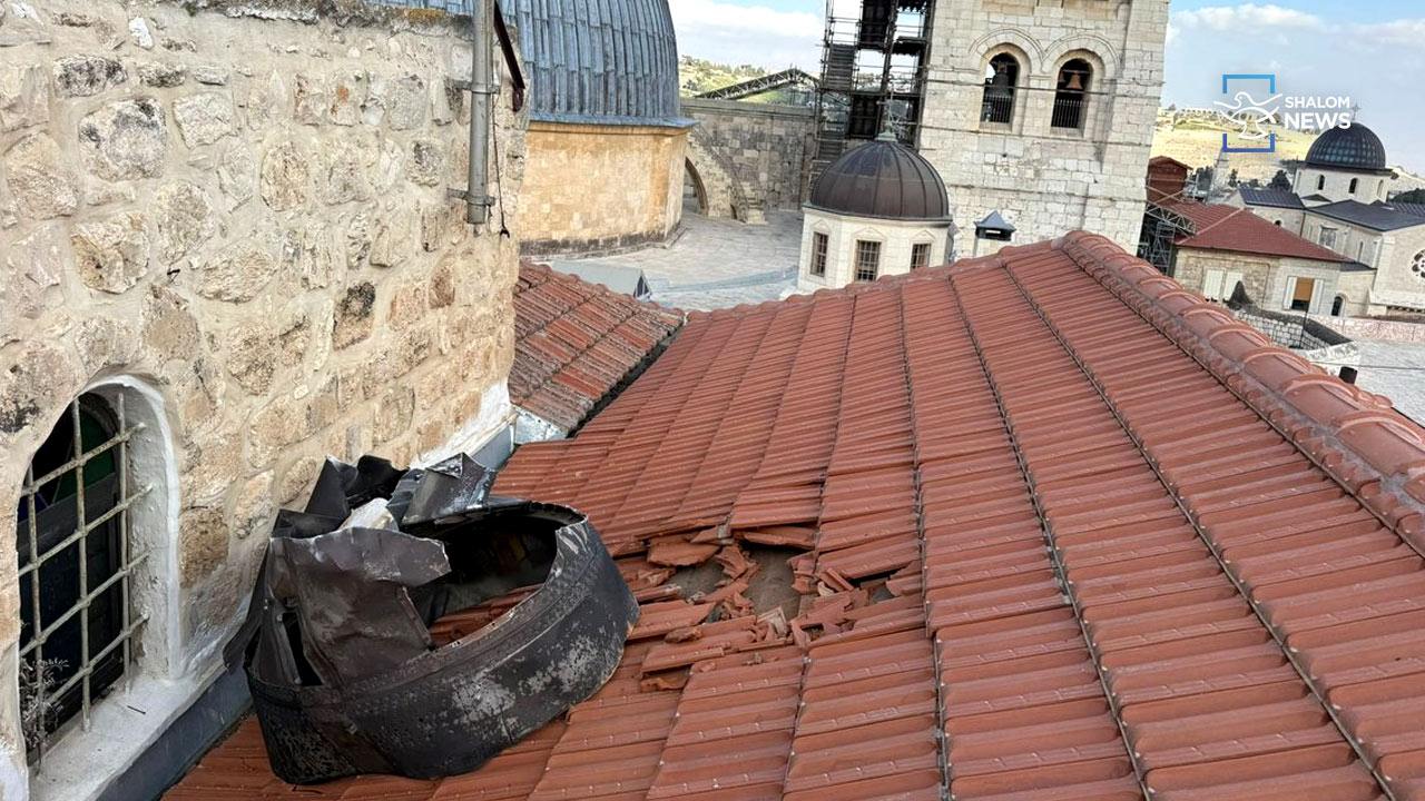 missile debris Holy Sepulchre Jerusalem