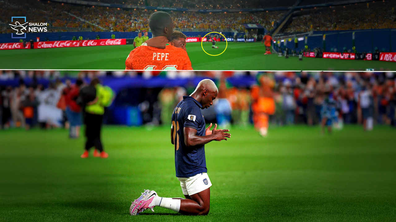 Ecuador player thanks God after defeat