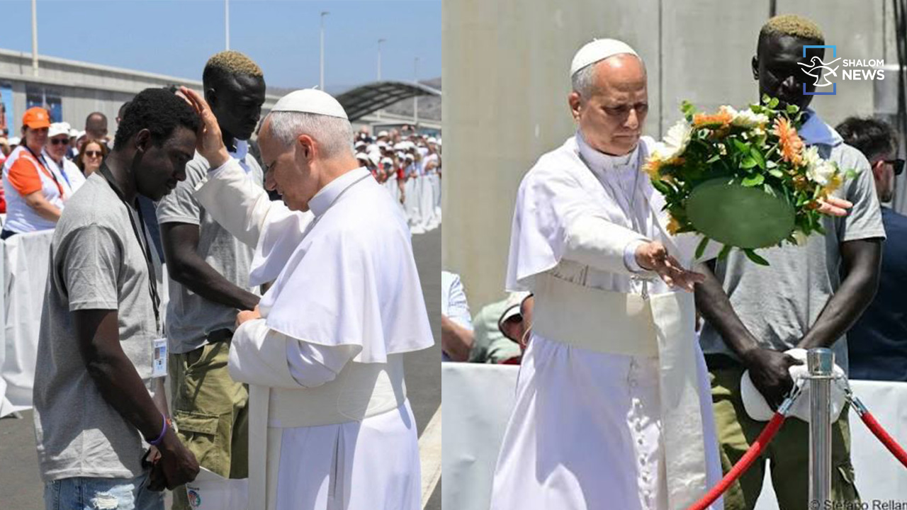 Pope embraces refugees